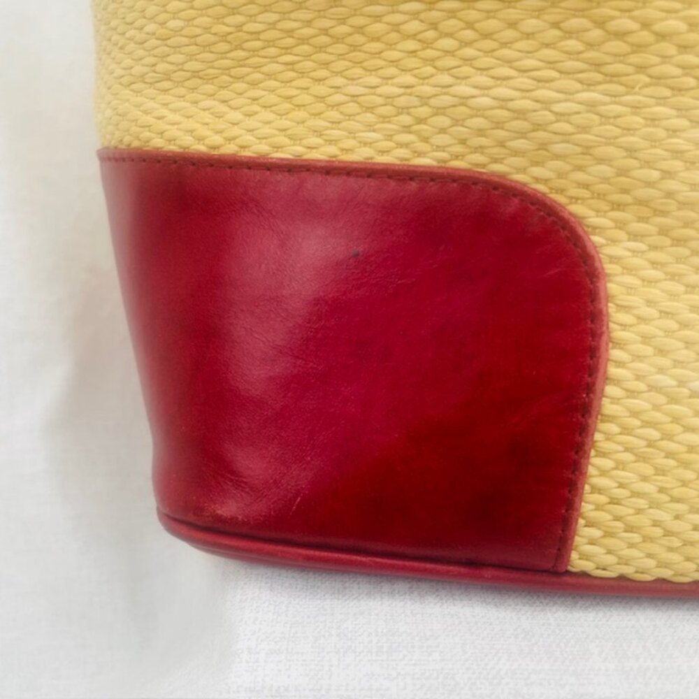 Rafe New York Tote Satchel Bag - Red Tan 16" X 11" - Picture 8 of 16